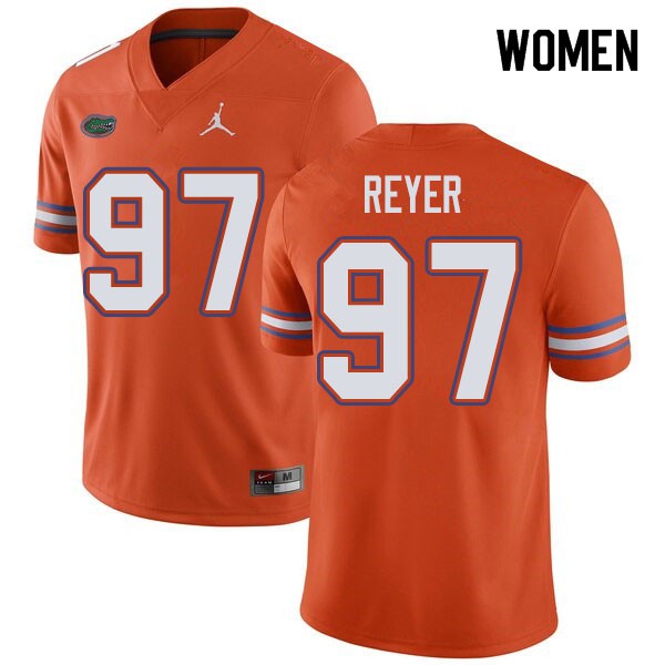 Jordan Brand Women #97 Theodore Reyer Florida Gators College Football Jerseys Orange